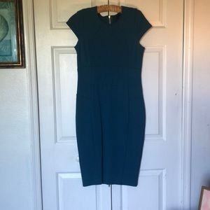 Teal blue body con dress